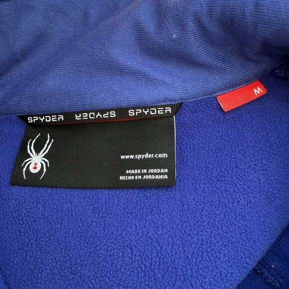 Spyder Major Cable Stryke Sweater Jacket Full Zip Fleece Lined in Cobalt Blue, M - Picture 3 of 15
